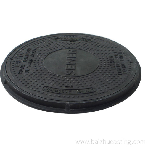 Round cast iron sewer manhole cover frame